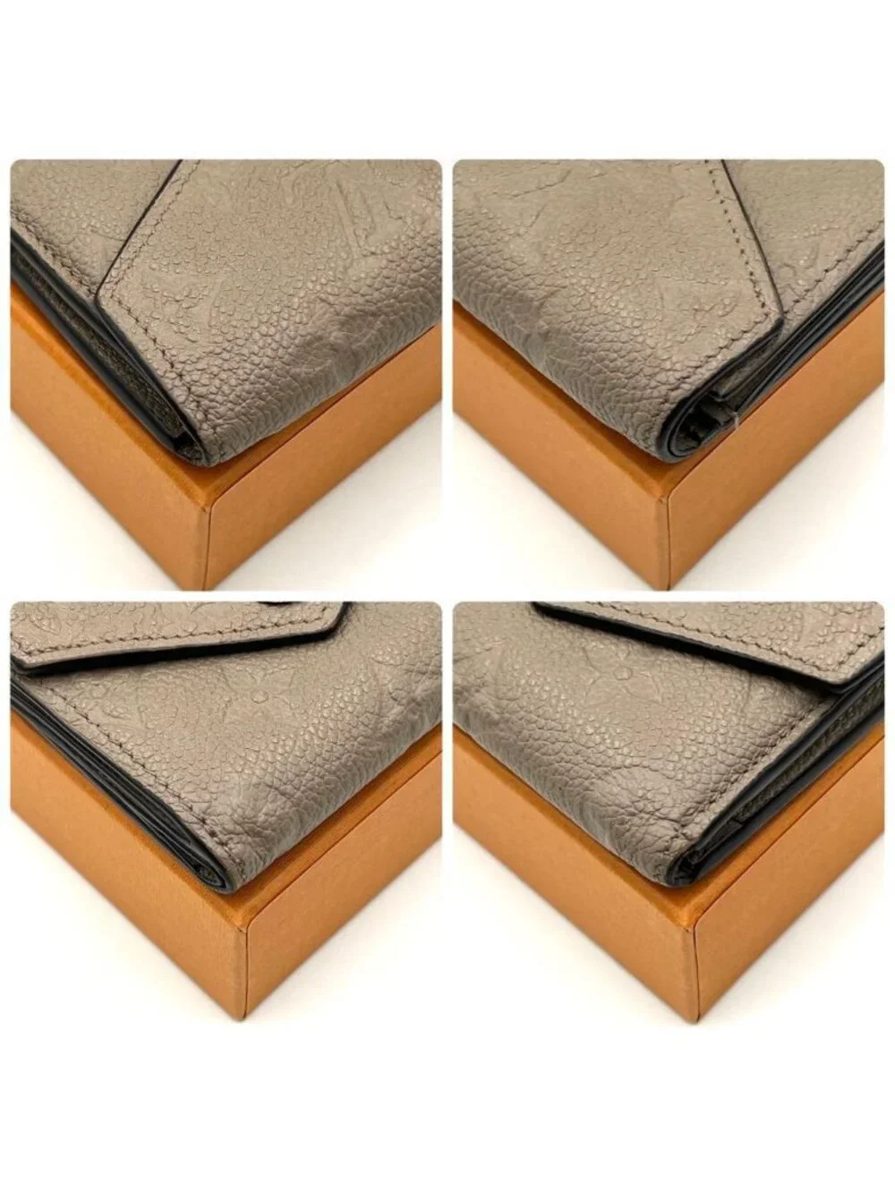 Louis Vuitton Monogram Empreinte Zoe Trifold Wallet Tourterelle
